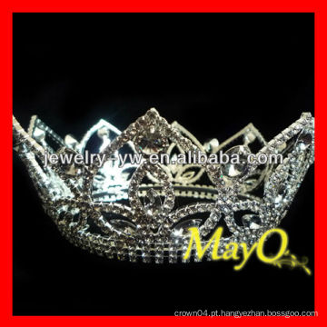 Full Round Crystal Queen coroa de pageant, coroas atacado representação e tiaras, coroas redondas à venda